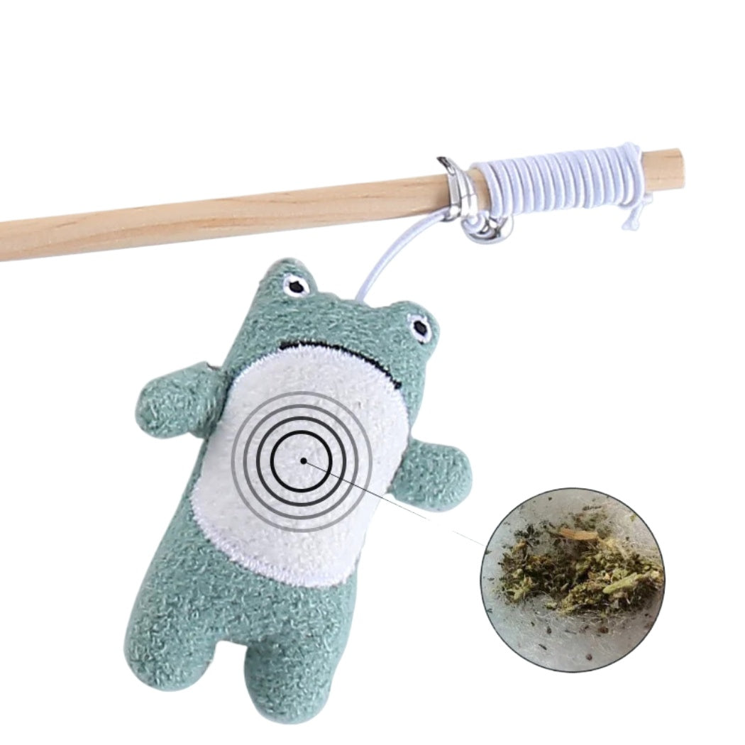 Moo - Plush Character Wand Cat Toy