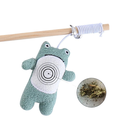 Moo - Plush Character Wand Cat Toy
