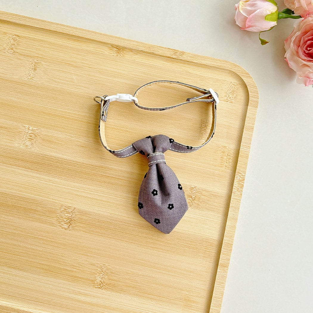 Mokka - Decorative Pet Tie Flower Print Collar