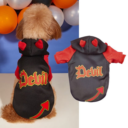 Halloweek - Halloween Devil Letter Print Dog Hoodie