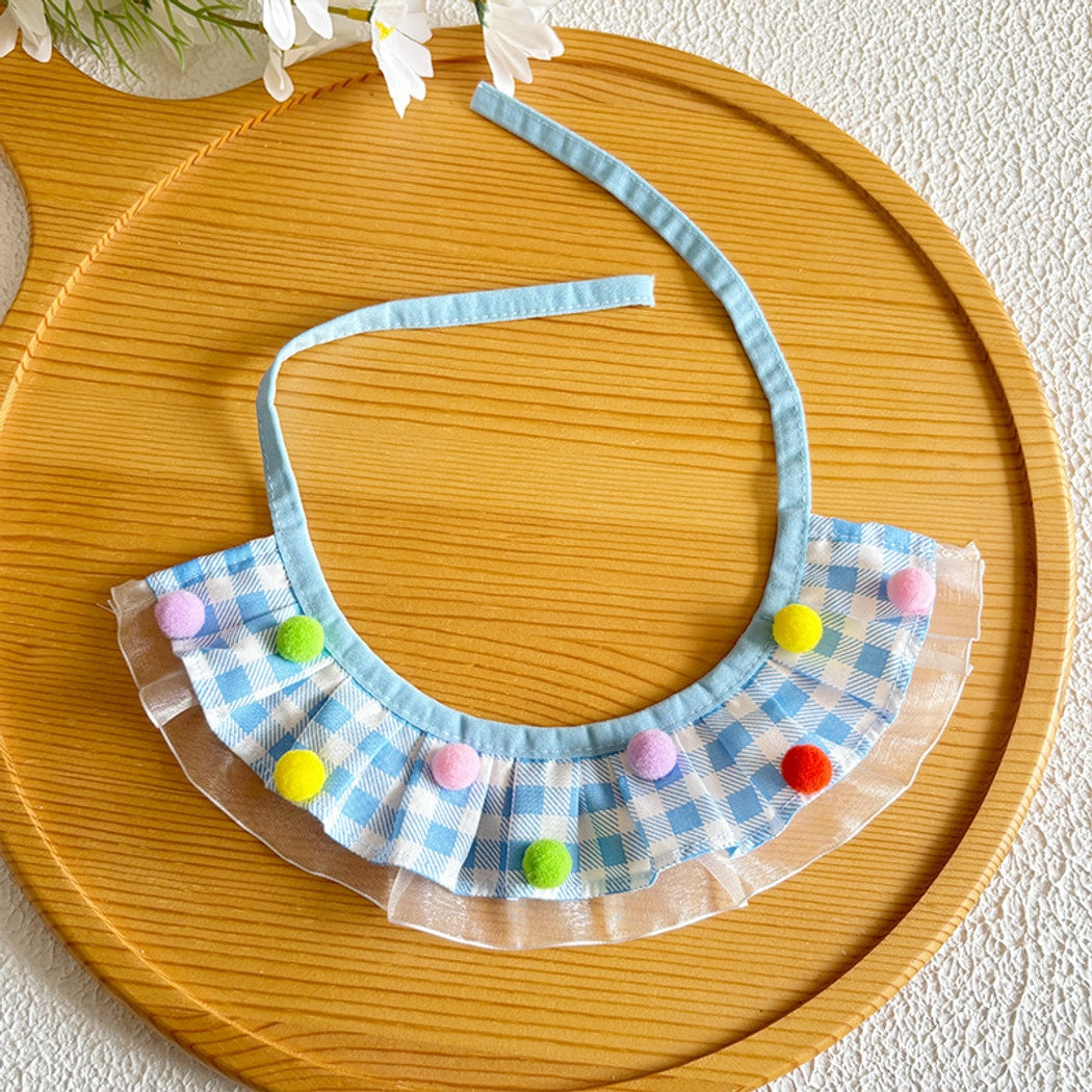 Mokka - Ruffle Edge Plaid Pet Collar