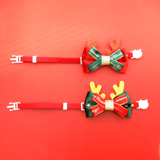 Christmoo - Christmas Bow Reindeer Cartoon Cat Collar