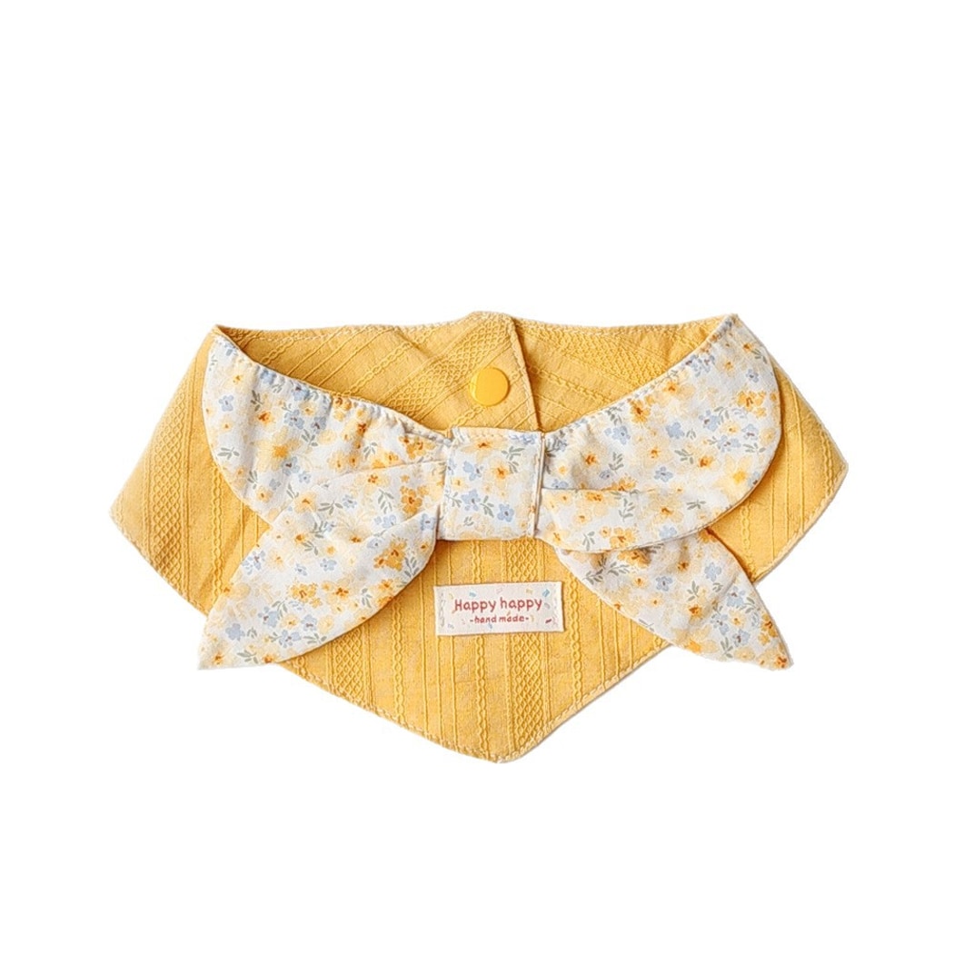 Mokka - Yellow Tones Floral Pattern Pet Bib