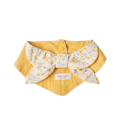 Mokka - Yellow Tones Floral Pattern Pet Bib