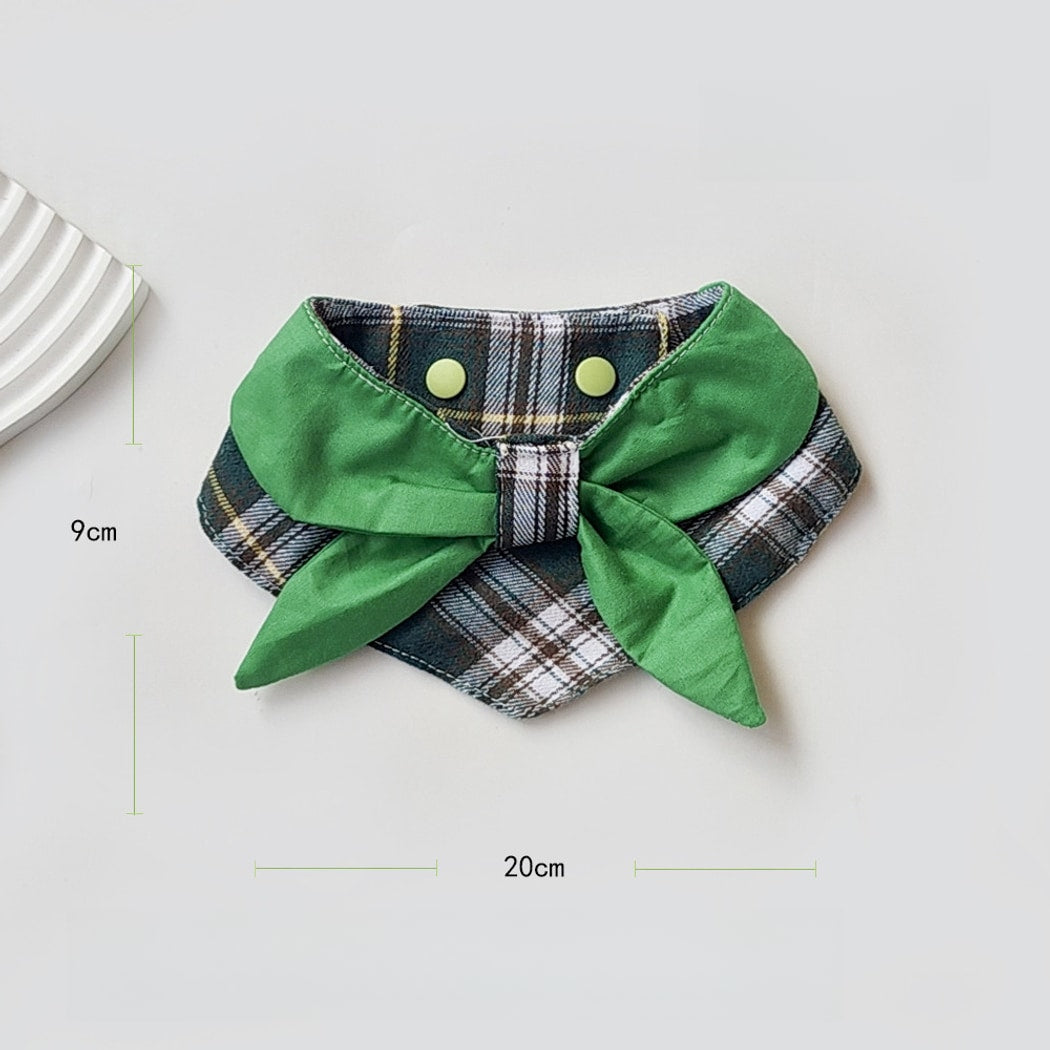Mokka - Edgy Style Green Plaid Pet Bib