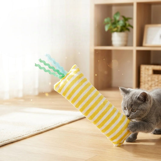 Petkin - Yellow Stripe Cat Kick Toy