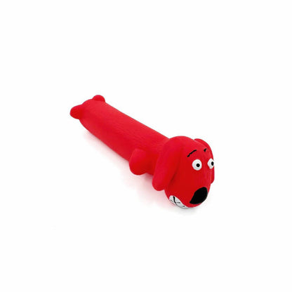 Petkin chew and squeak dog toy in animal character shape made from material