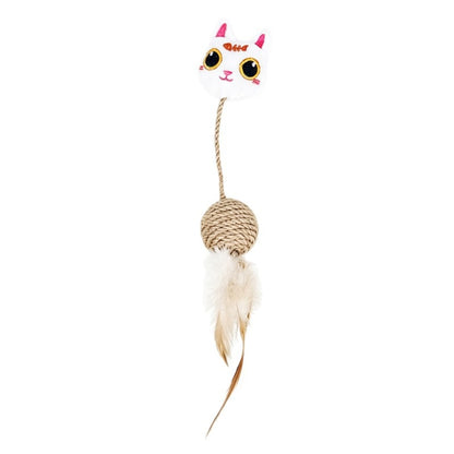 Moo - Ball Style Feather Detail Cat Toy