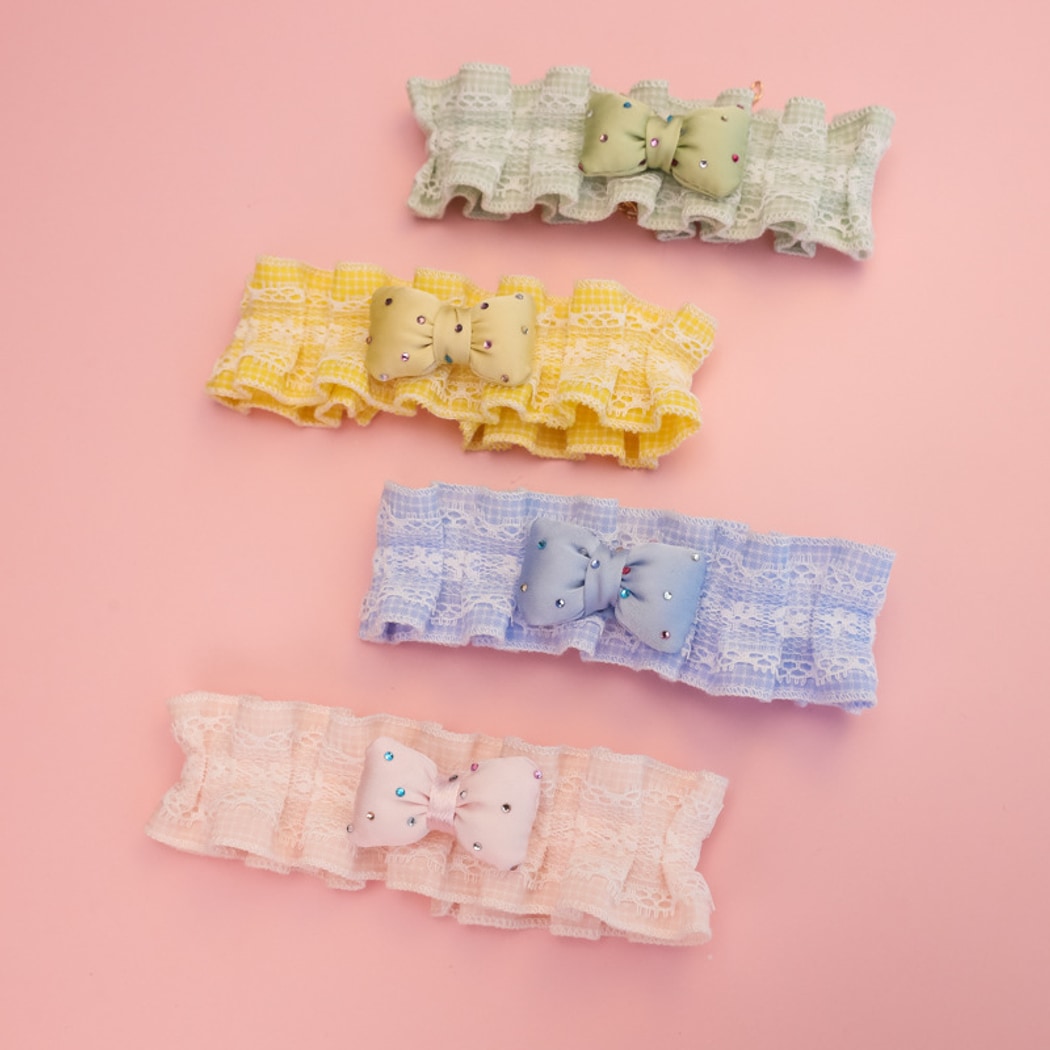 Mokka - Ruffled Lace Bow Decorative Cat Collar