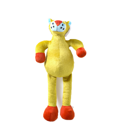 Graphic showing Petkin Green Animal Series squeaky dog toy with product name and logo