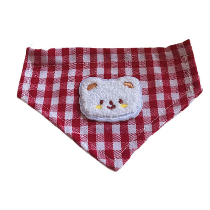 Furbud - Bear Patch Gingham Pet Neckwear