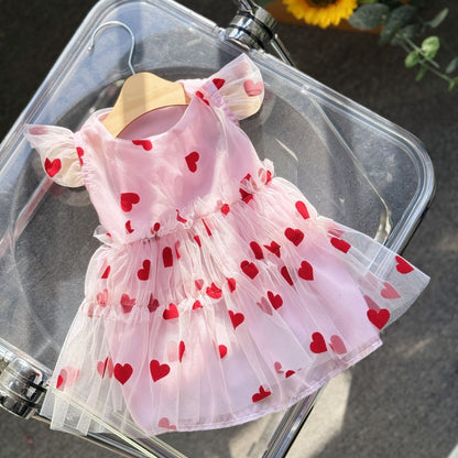 Ozzie - Casual Heart Print Dog and Cat Pet Dress