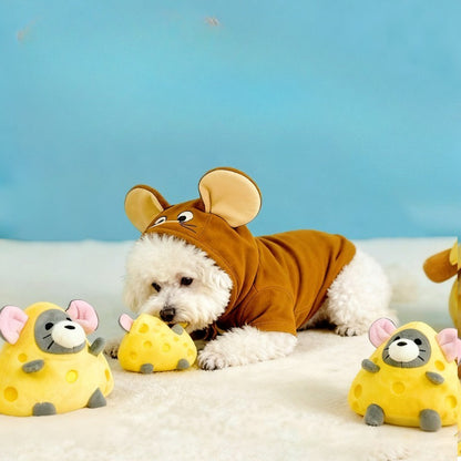 Petkin animal character plush dog toy shaped like a smiling dog with floppy ears