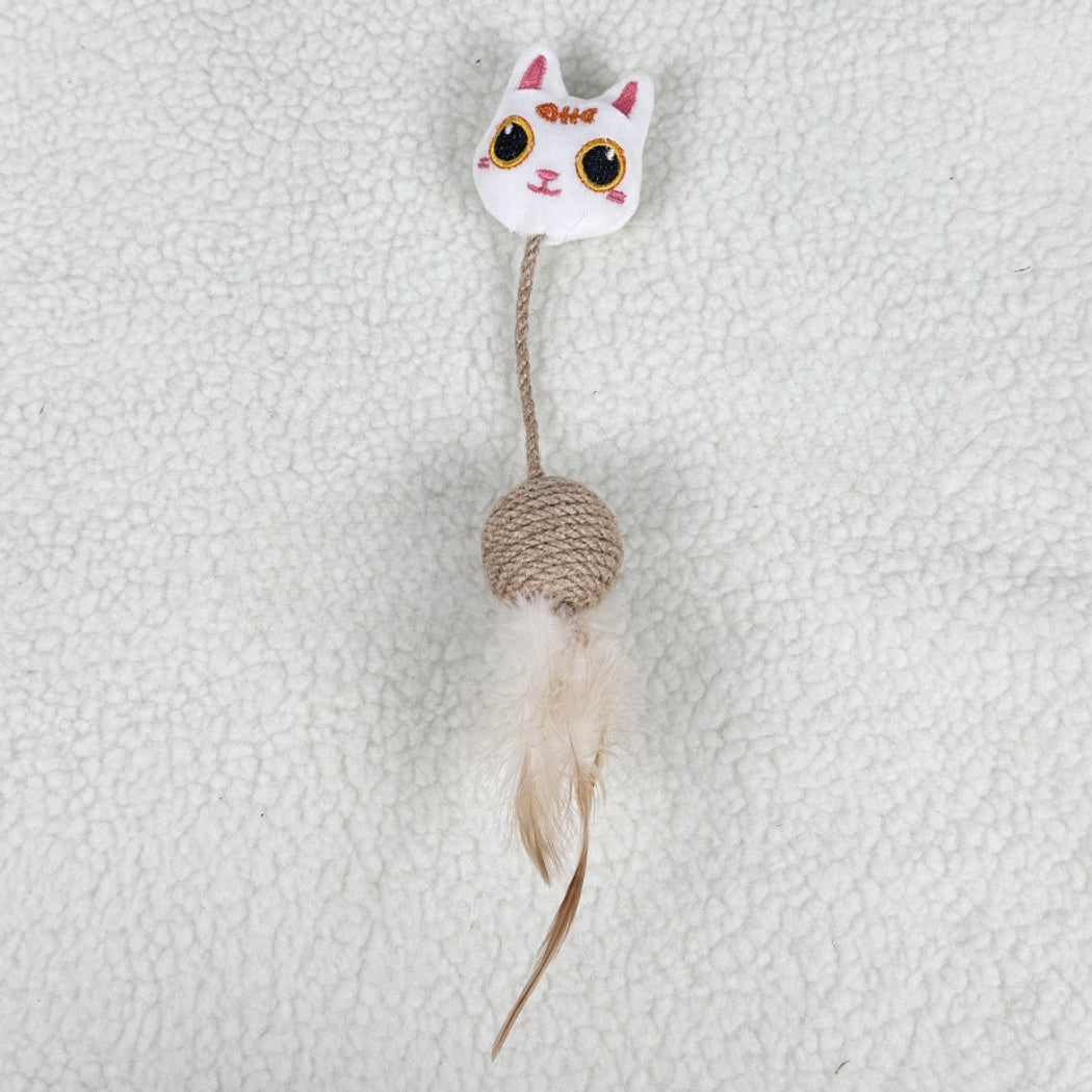 Moo - Ball Style Feather Detail Cat Toy