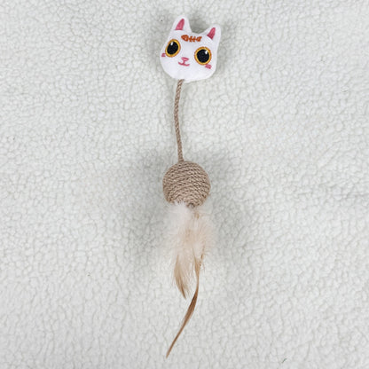 Moo - Ball Style Feather Detail Cat Toy