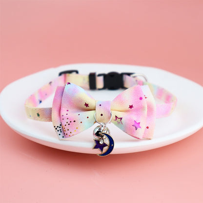 Mokka - Star Print Bow Cat Collar
