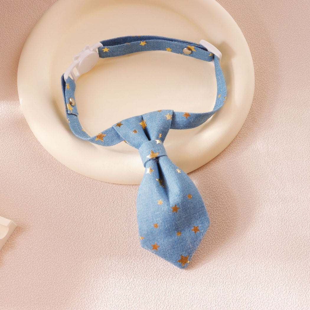 Mokka - Star Print Tie Decoration Cat Collar