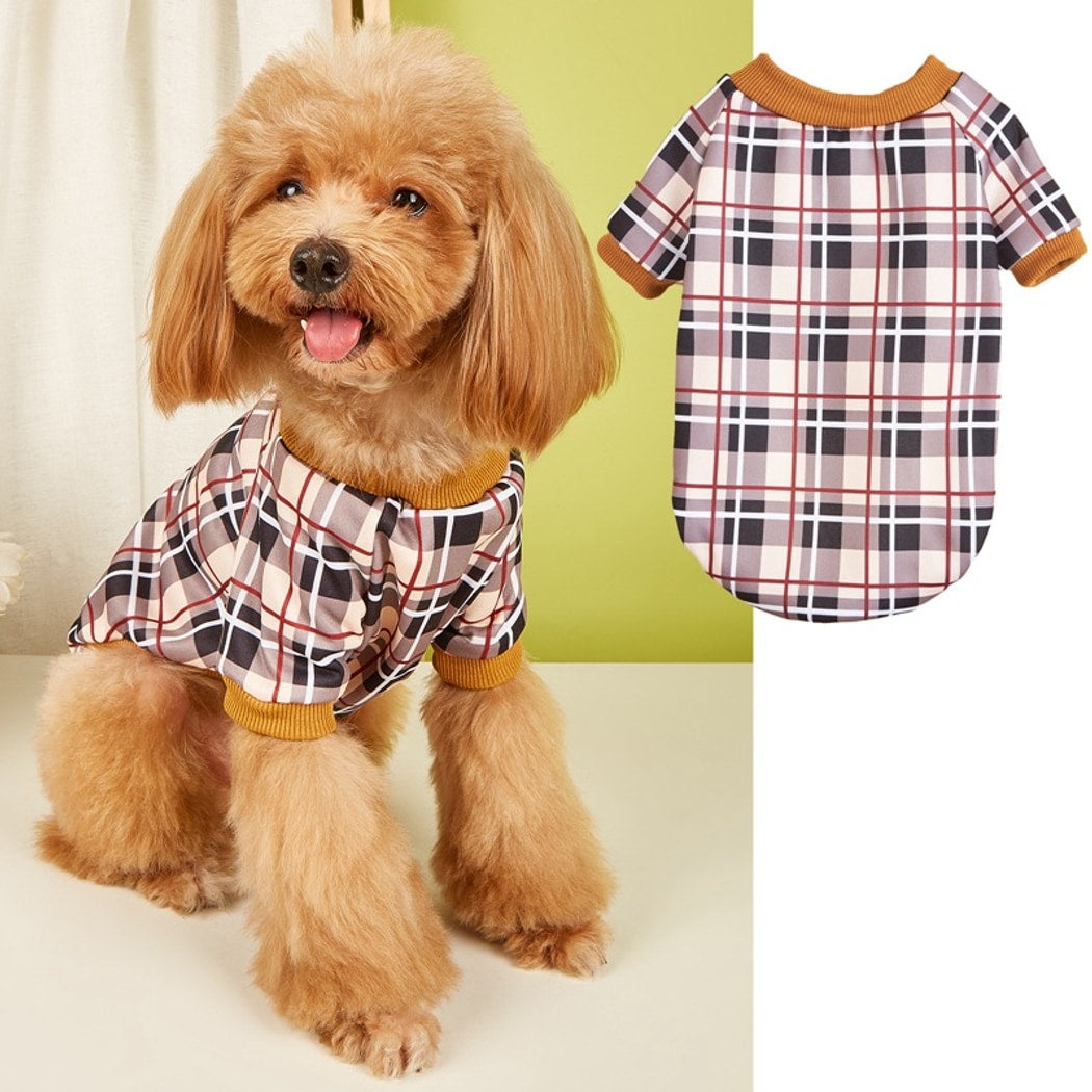 Ozzie - Classic Plaid Round Neck Dog Sweatshirt