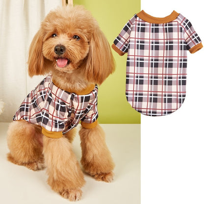 Ozzie - Classic Plaid Round Neck Dog Sweatshirt