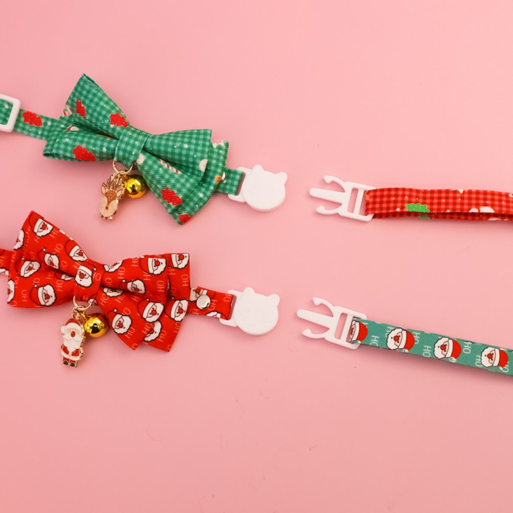 Christmoo - Christmas Bow Bell Adjustable Cat Collar