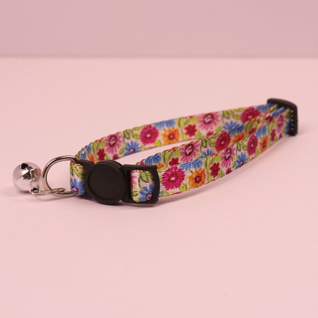Mokka - Vintage-inspired Floral Print Cat Collar