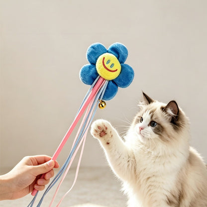 Moo - Smiley Flower Tassel Cat Teaser Wand Toy