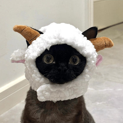Ozzie goat costume cat hat displayed on a white background
