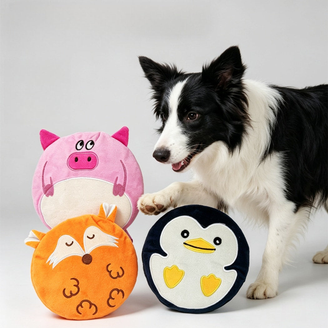 Petkin - Animal Theme Round Dog Squeaky Toy