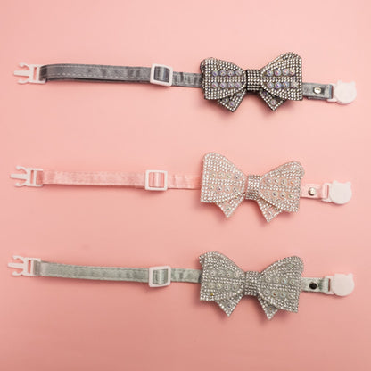 Mokka - Sparkly Bow Accent Pet Collar