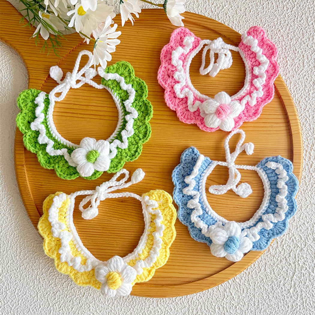 Mokka - Floral Crochet Style Pet Collar