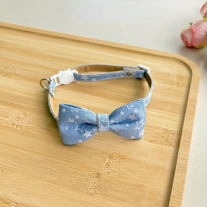 Mokka - Adjustable Bow Tie Star Pattern Pet Collar