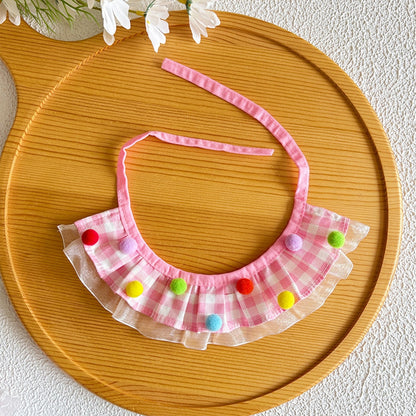 Mokka - Ruffle Edge Plaid Pet Collar
