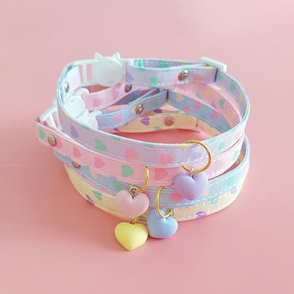 Mokka - Heart Print Pendant Decorative Cat Collar