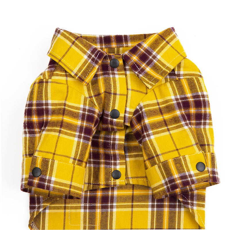 新款宠物休闲格子衬衫新款宠物衣服泰迪狗衣服法斗博美狗狗衬衣