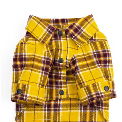 新款宠物休闲格子衬衫新款宠物衣服泰迪狗衣服法斗博美狗狗衬衣