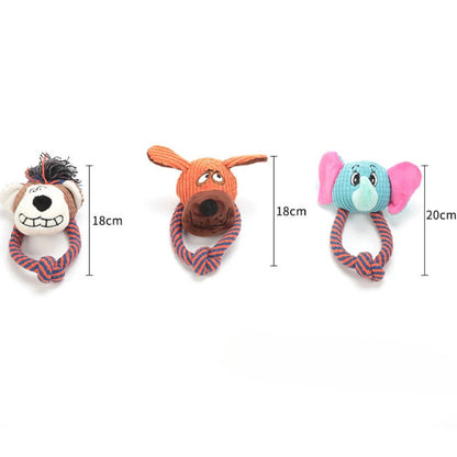 Petkin - Animal Plush Rope Dog Toy
