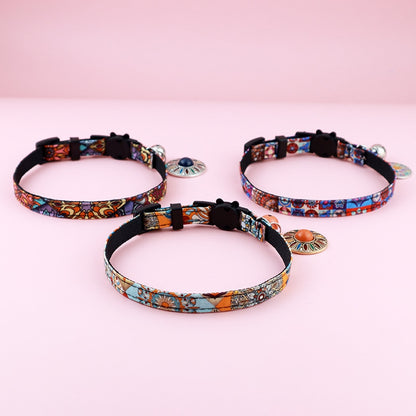 Mokka - Retro Bohemian Style Print Cat Collar