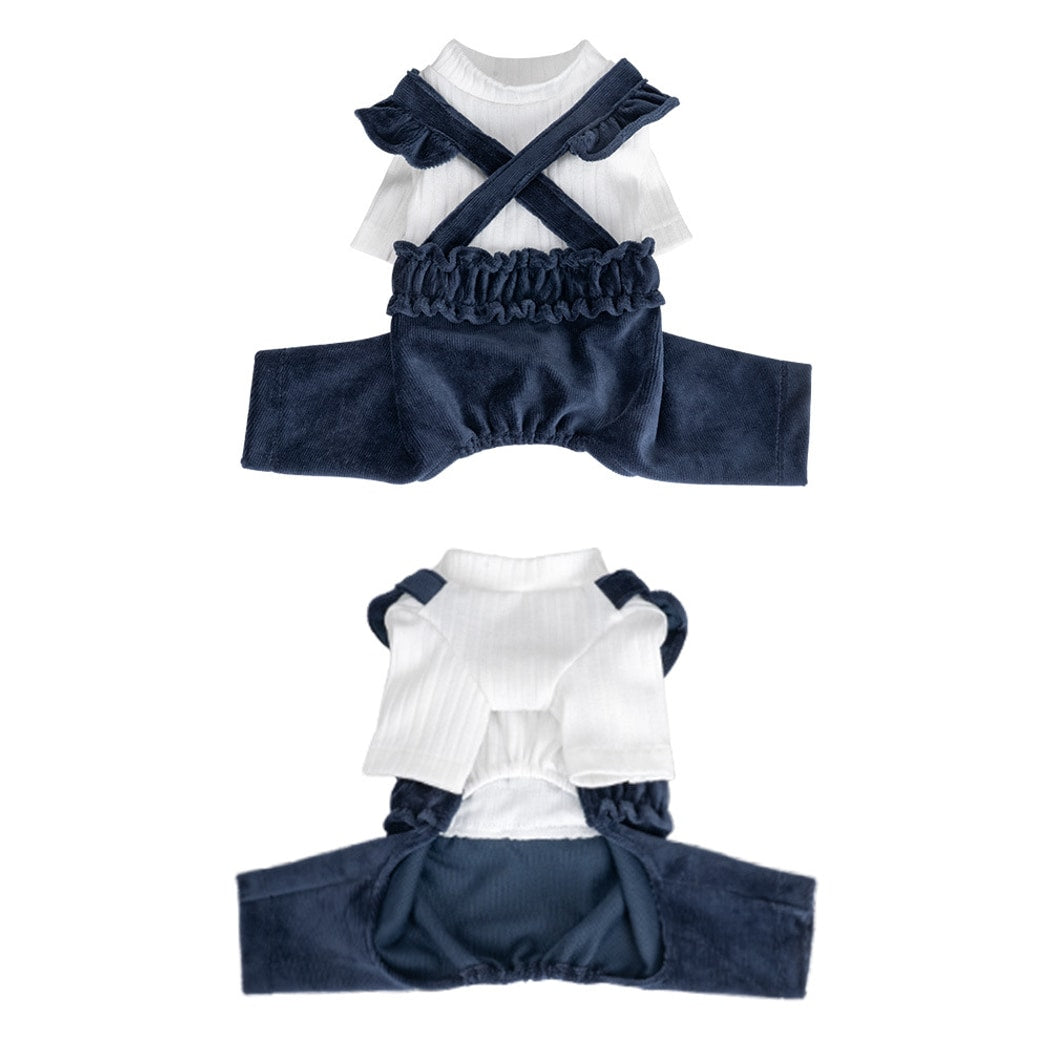 Ozzie - Casual Ruffle Trim Summer Dog Jumpsuit