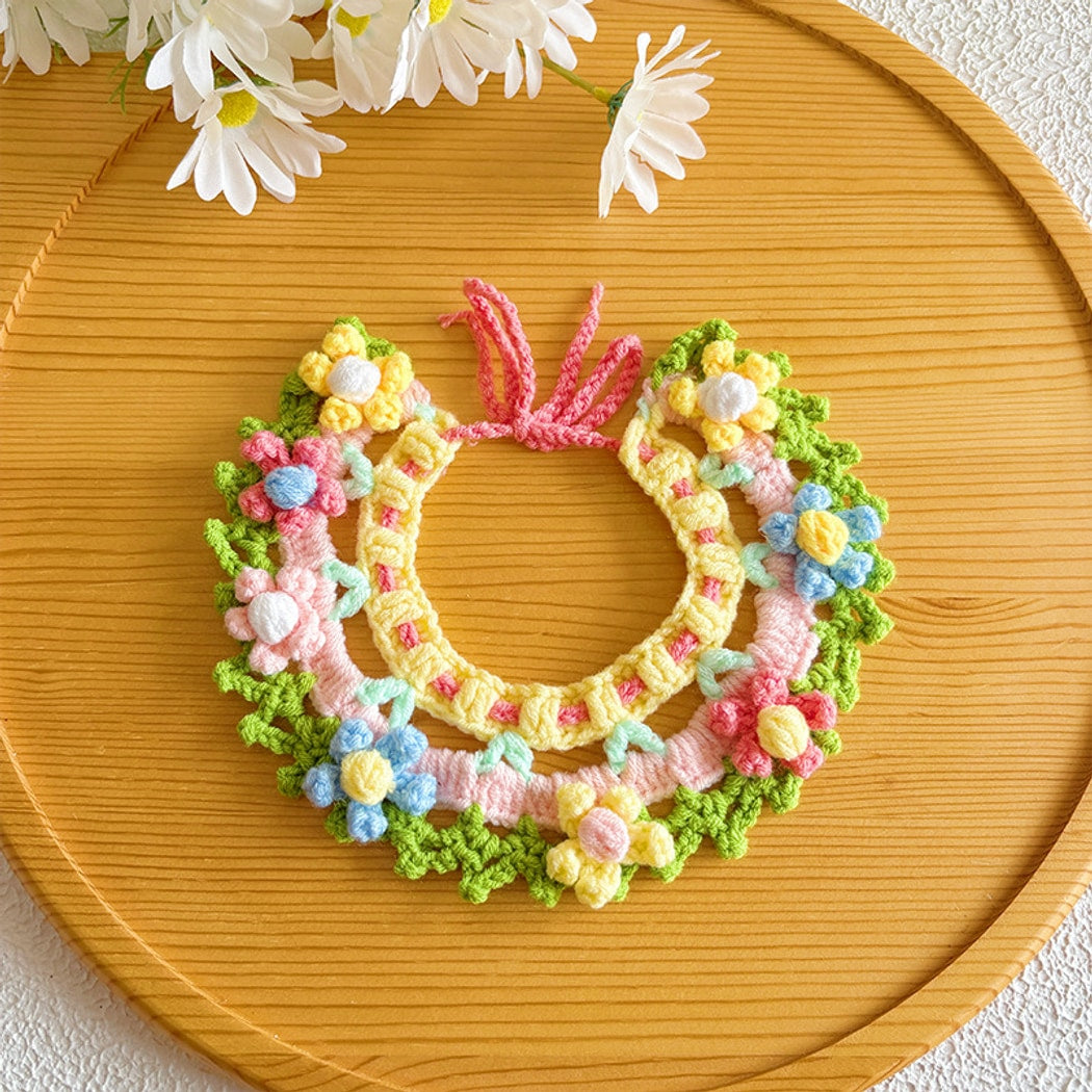 Mokka - Knit-Style Flower Pet Collar
