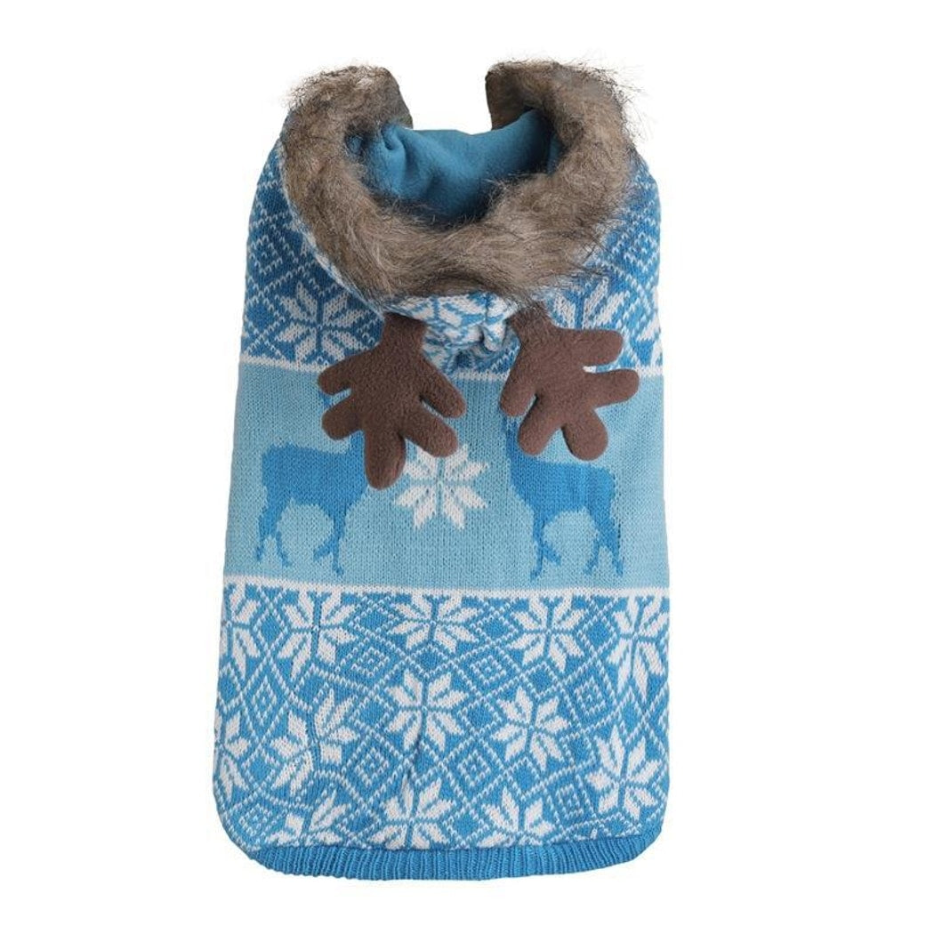 Christmoo - Christmas Snowflake Reindeer Knit Style Dog Sweater