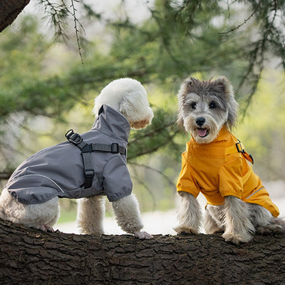 Ozzie - Reflective Harness Opening Dog Raincoat