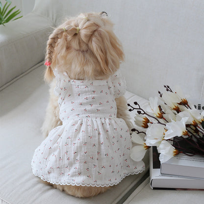 Ozzie - Cherry Print Short Sleeve Pet Dress