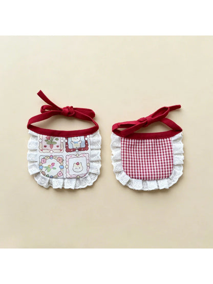 Mokka - Patterned Eyelet-Lace Ruffle Cat Neckwear