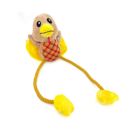 Petkin - Plush Turkey Toy Rope Tug for Dogs