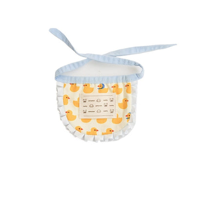 Mokka printed ruffle cat bib packaging with branding and product details