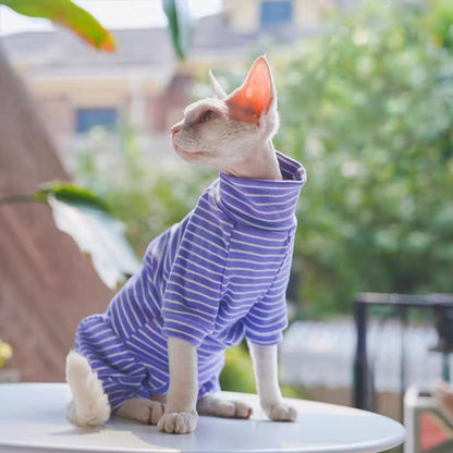 Ozzie - Striped Full Body Four-Leg Cat Clothing
