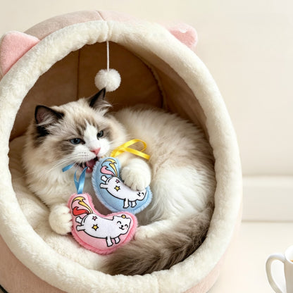 Moo - Moon Shape Plush Squeaky Cat Toy