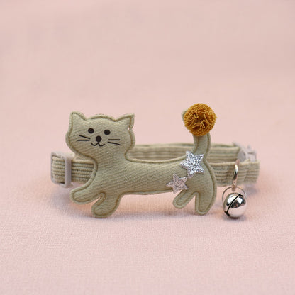 Mokka - Cute Cat Decoration Solid Pet Collar