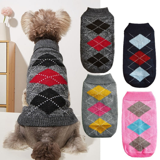 Ozzie - Color Block High Neck Dog Sweater