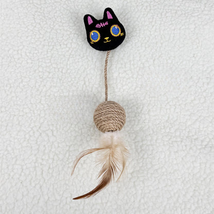 Moo - Ball Style Feather Detail Cat Toy